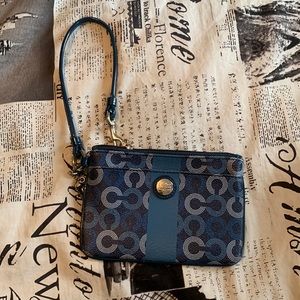 blue coach wristlet